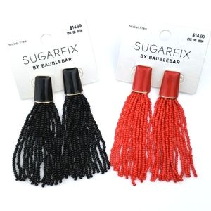 NWT 2 Pair Baublebar SUGARFIX Beaded Tassel